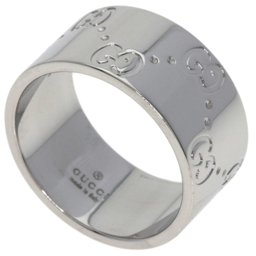 Gucci Icon Wide #11 Ring, 18K White Gold, Women's.
